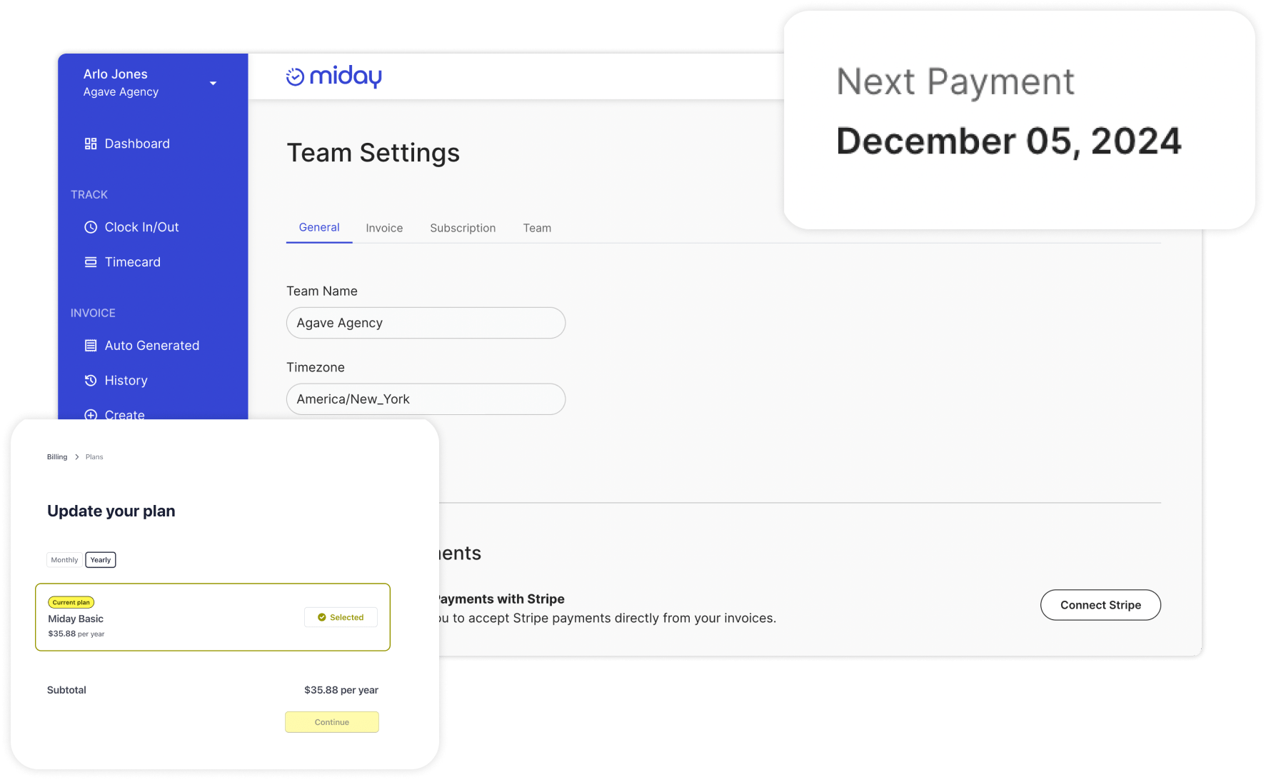Miday Automated Invoice Creation Page